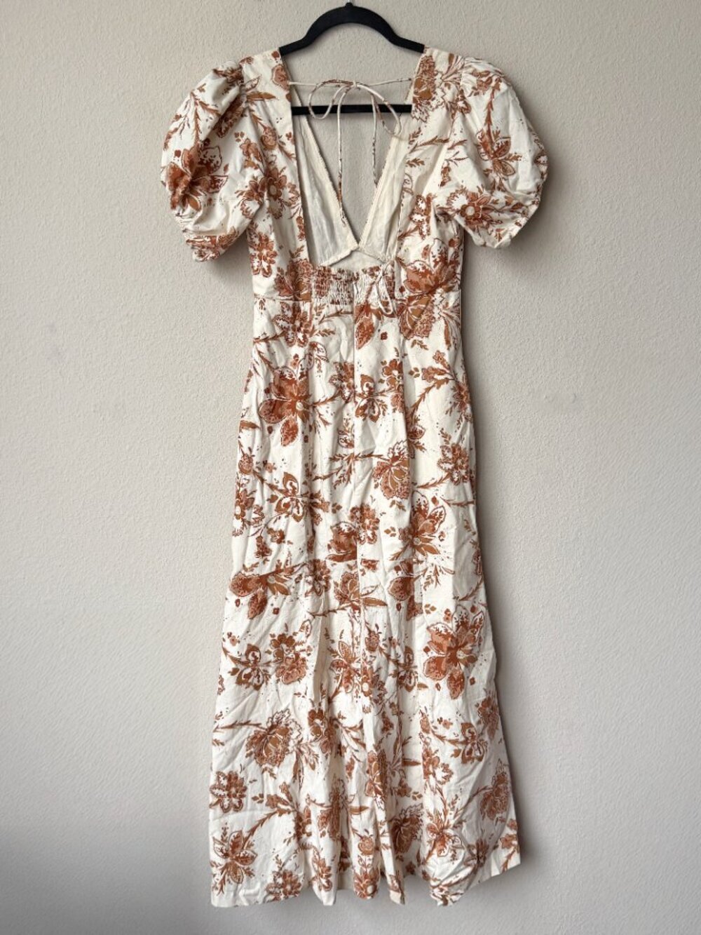 Abercrombie & Fitch Floral Puff Sleeve Poplin Midi Dress Size XS - Picture 3 of 5